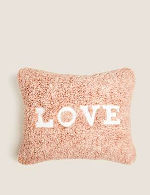 Teddy Love Slogan Mini Cushion