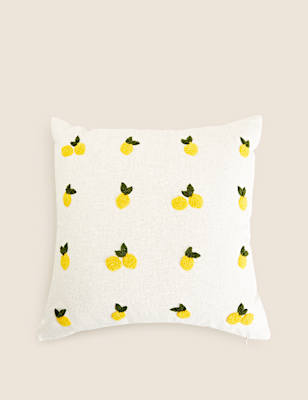 Pure Cotton Lemon Tufted Cushion