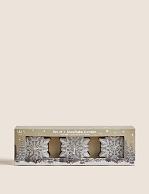Set of 3 Snowflake Candles