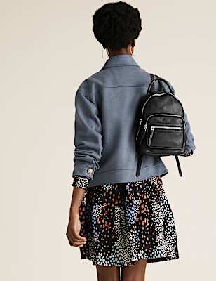 Faux Leather Mini Backpack