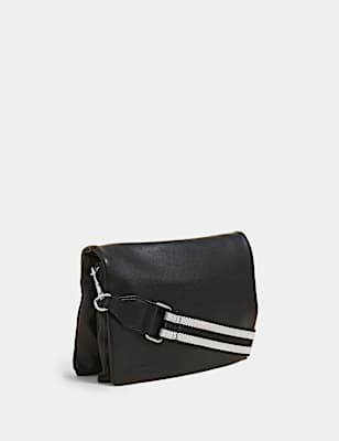 Faux Leather Messenger Cross Body Bag
