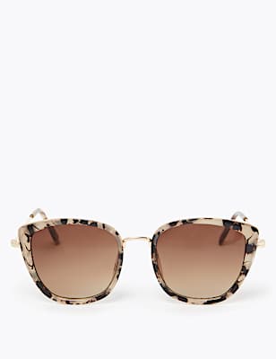 Angular Round Cat Eye Sunglasses