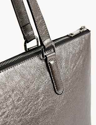 Faux Leather Croc Effect Tote Bag
