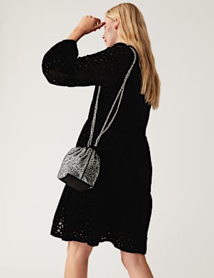 Faux Leather Drawstring Shoulder Bag