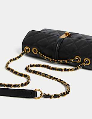 Quilted Chain Strap Cross Body Shoulder Bag