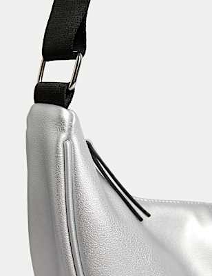 Faux Leather Sling Cross Body Bag