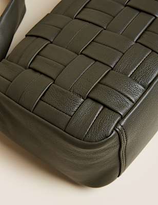 Leather Woven Shoulder Bag