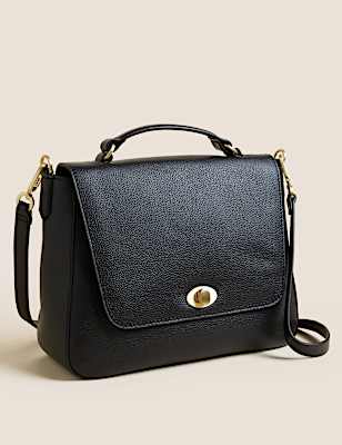 Leather Top Handle Cross Body Bag