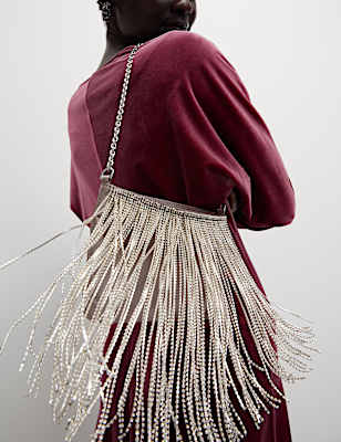 Diamante Fringed Shoulder Bag