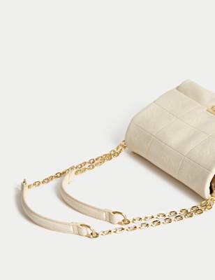 Faux Leather Quilted Shoulder Bag