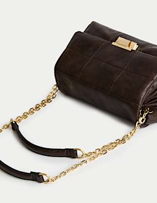 Faux Leather Quilted Shoulder Bag