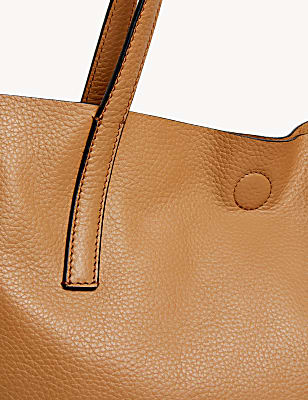 Leather Plain Tote Bag