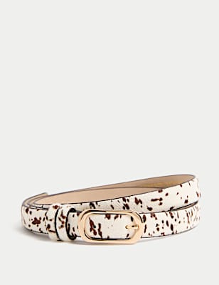 Leather Hide Slim Belt