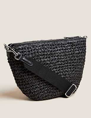 Straw Sling Cross Body Bag