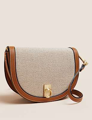 Canvas Saddle Cross Body Bag