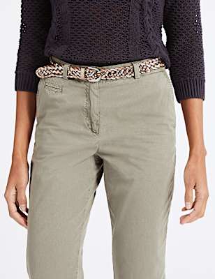 Leather Metallic Weave Hip Belt