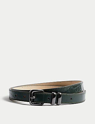 Leather Lizard Effect Slim Jeans Belt