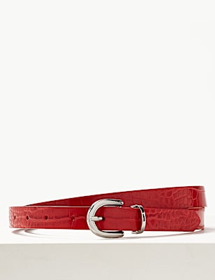 Faux Leather Jeans Hip Belt