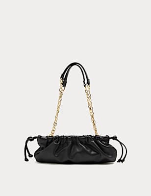 Ruched Chain Shoulder Bag
