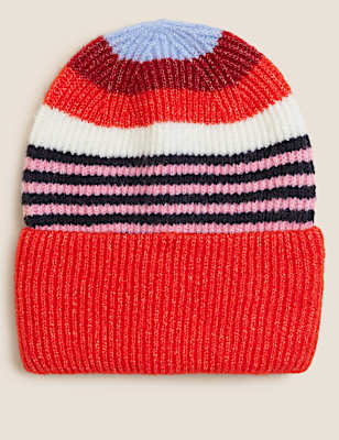 Knitted Rib Turn Up Beanie Hat