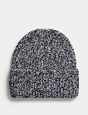 Knitted Chunky Turn Up Beanie Hat