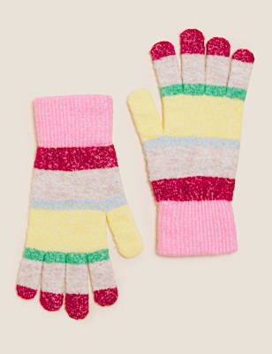 Knitted Striped Gloves