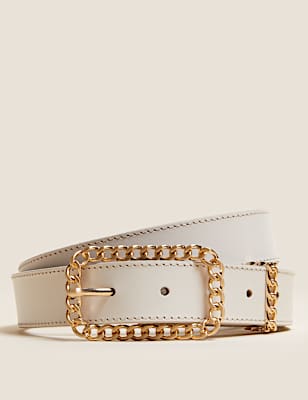 Leather Chain Buckle Jean Belt