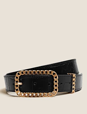 Leather Chain Buckle Jean Belt