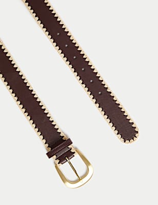 Whipstitch Detail Jeans Belt