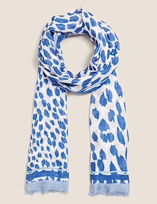 Animal Print Scarf with Modal