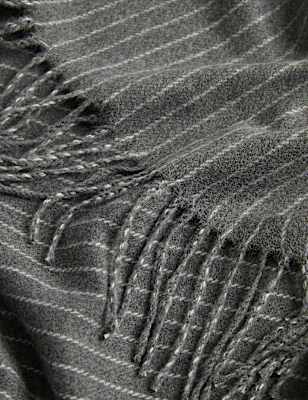 Pinstripe Tassel Scarf