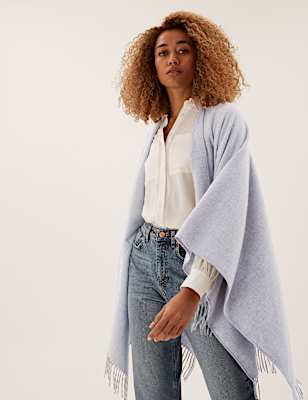 Woven Tassel Poncho