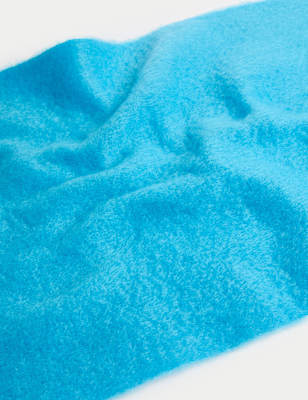 Brushed Colour Block Tassel Scarf