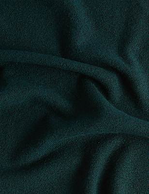 Ribbed Knit Scarf with Wool