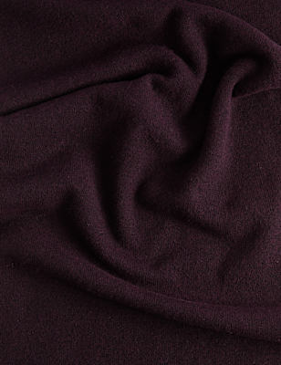 Ribbed Knit Scarf with Wool