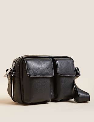 Leather Multi Pocket Cross Body Bag