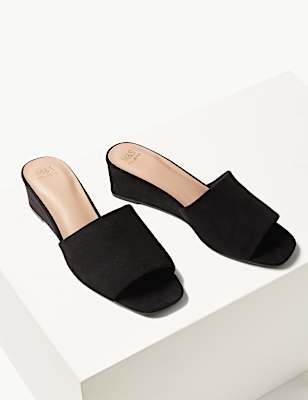 Wedge Heel Mule Sandals