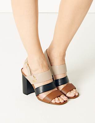Block Heel Slingback Sandals
