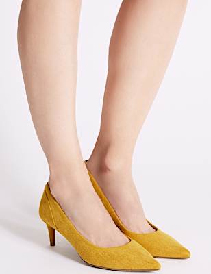 Kitten Heel Pointed Toe Court Shoes
