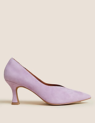 Suede Stiletto Heel Pointed Court shoes