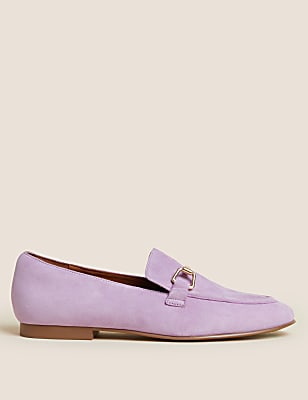 Suede Stain Resistant Bar Trim Loafers