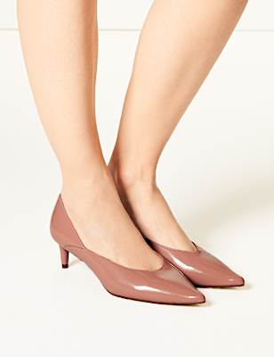 Kitten Heel Pointed Court Shoes
