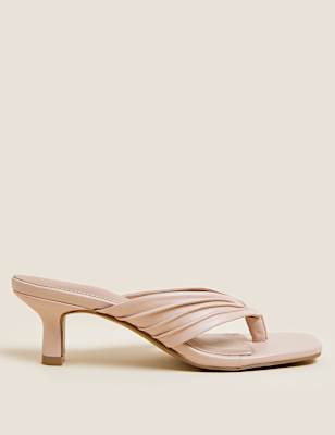 Kitten Heel Flip Flop Mules