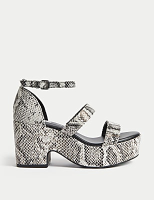 Leather Strappy Platform Sandals