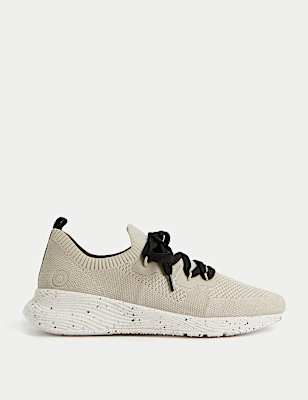 Knitted Lace Up Trainers