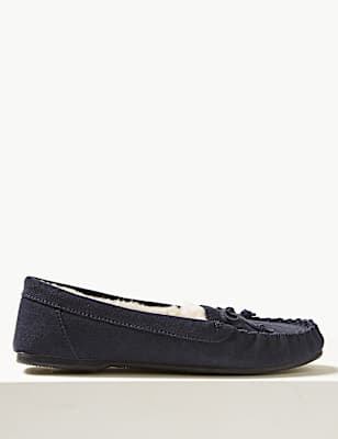 Suede Moccasin Slippers with Freshfeet™