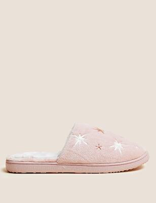 Embroidered Slippers with Secret Support