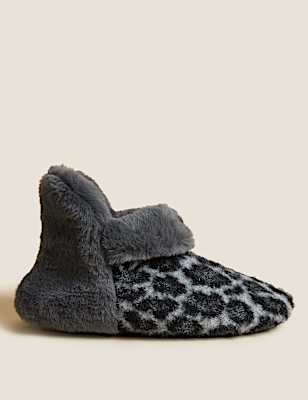 Faux Fur Slipper Boots