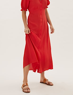 Leather Two Strap Square Toe Sandals