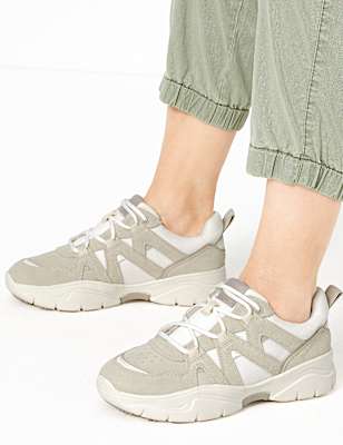 Suede Lace Up Trainers